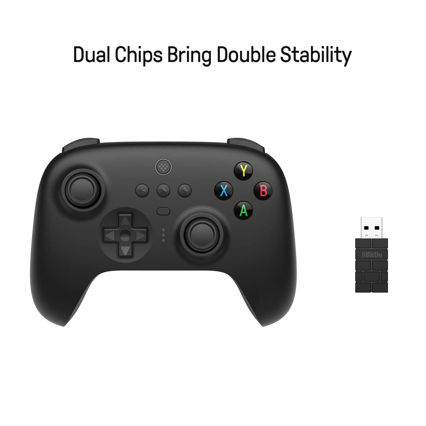 Controlador inalámbrico 8Bitdo Ultimate de 2,4 g con base de carga, actualización de joystick de efecto Hall, Gamepad profesional con botones traseros y función Turbo para PC, Android, Steam Deck y Apple (púrpura) 