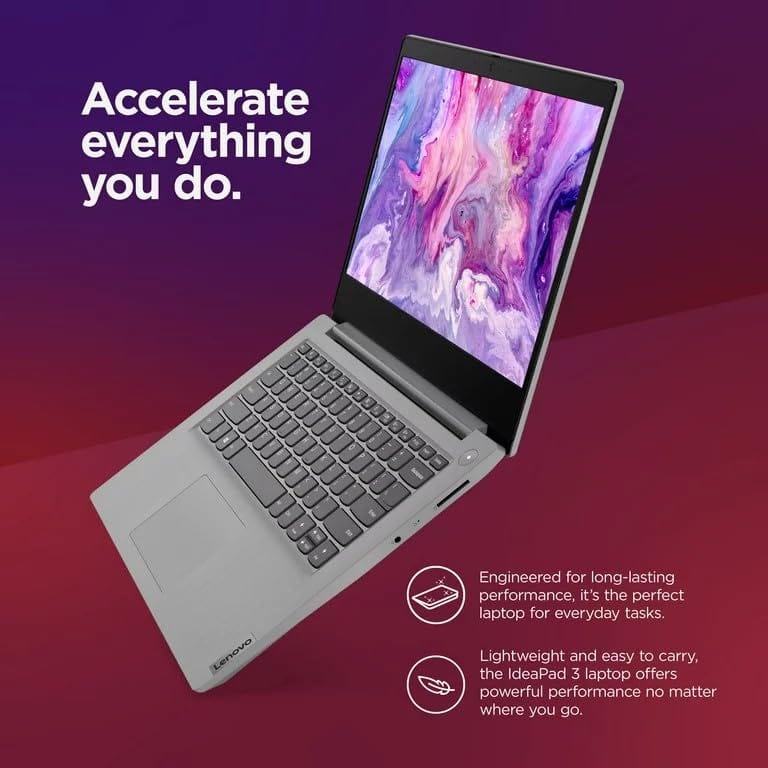 Laptop Lenovo IdeaPad 1 14, pantalla HD de 14.0", Intel Celeron N4020, 4 GB de RAM, 64 GB de almacenamiento, Intel UHD Graphics 600, Win 11 en modo S, gris nube 