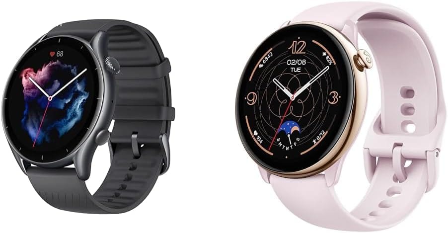 Montre intelligente Amazfit GTR 3 Pro pour hommes, autonomie de 12 jours, Alexa intégrée, appels et SMS Bluetooth, GPS et 150 modes sportifs, écran AMOLED 1,45", montre de fitness avec suivi de fréquence cardiaque SpO2, noir 