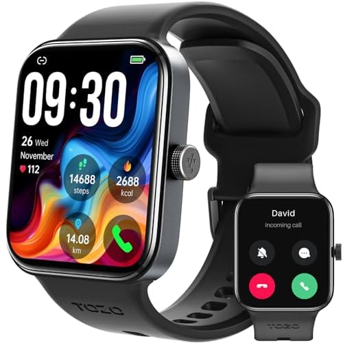 TOZO S4 AcuFit One Montre intelligente 1,78" Écran AMOLED pour hommes et femmes, tracker d'activité avec cadran d'appel Bluetooth, fréquence cardiaque et oxygène sanguin, moniteur de sommeil, étanche IP68, entraînement pour iOS Android 