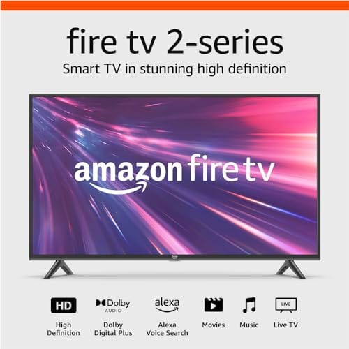 Amazon Fire TV TV inteligente HD de 40" Serie 2 con control remoto por voz de Alexa de Fire TV, transmisión de TV en vivo sin cable