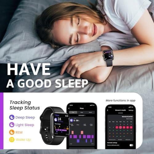 TOZO 2024 Nouvelle montre intelligente améliorée pour hommes et femmes pour iPhone et Android, 1,83" Tracker d'activité Appel Bluetooth [Réponse/Faire], étanche IP68 avec moniteur de fréquence cardiaque/SpO2/Sommeil, plus de 100 modes sportifs 