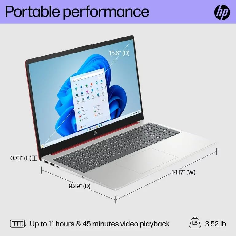 HP Notebook Laptop, 15.6" HD Touchscreen, Intel Core i3-1115G4 Processor, 32GB RAM, 1TB PCIe SSD, Webcam, Type-C, HDMI, SD Card Reader, Wi-Fi, Windows 11 Home, Silver Xpress