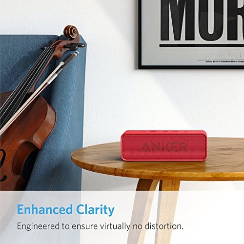 Upgraded, Anker Soundcore Bluetooth Speaker with IPX5 Waterproof, Stereo Sound, 24H Playtime, Portable Wireless Speaker for iPhone, Samsung and More