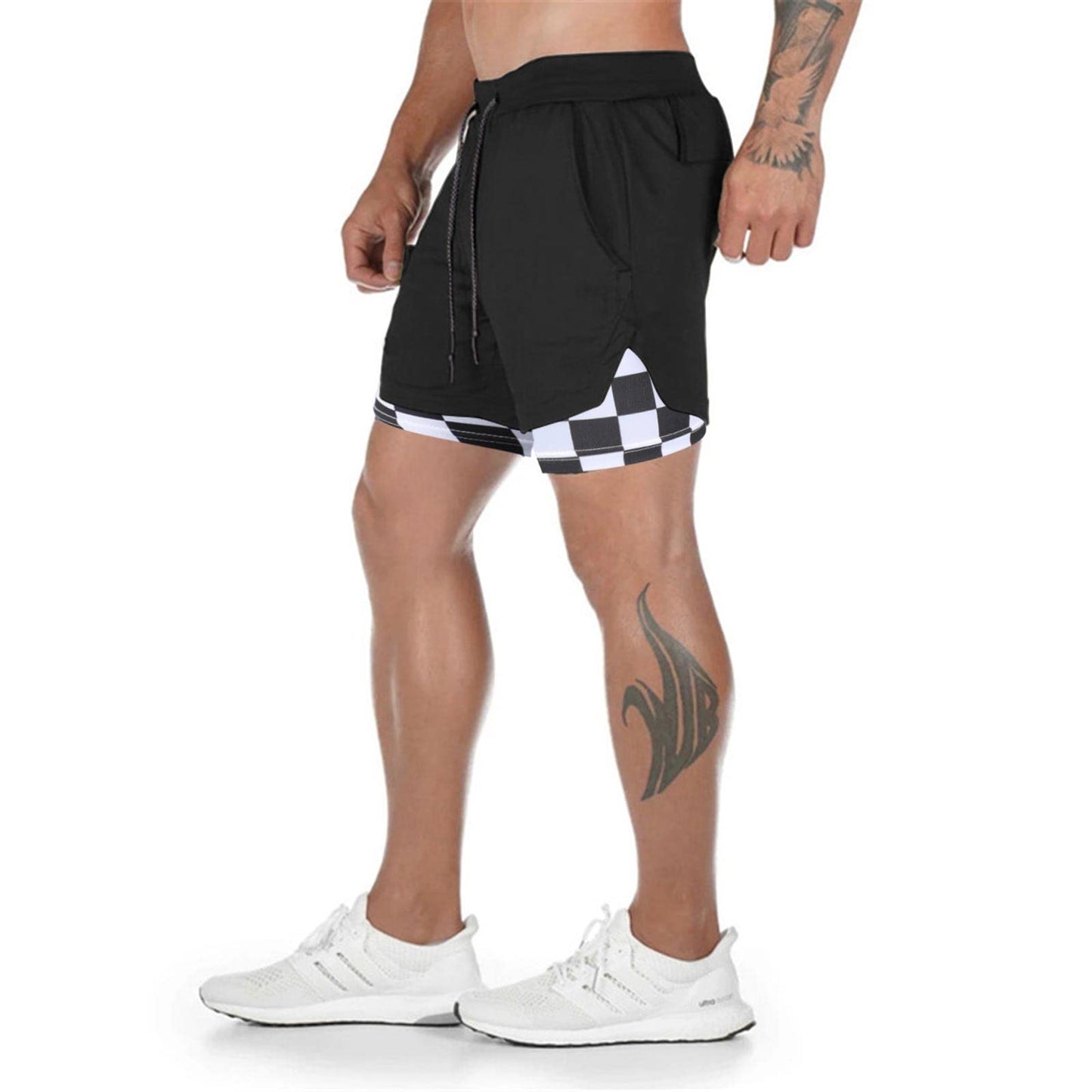 Surenow Mens Running Shorts，Workout Running Shorts for Men，2-in-1 Stealth Shorts，7-Inch Gym Yoga Outdoor Sports Shorts