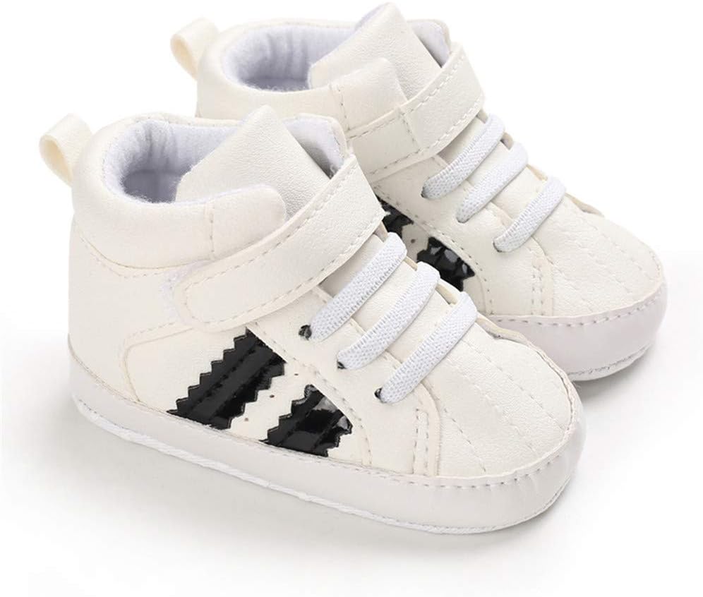 Meckior Toddler Baby Boys Girls High Tops Ankle Sneakers Soft Anti-Slip Sole PU Leather Moccasins Infant Newborn Prewalker First Walking Crib Shoes Xpress