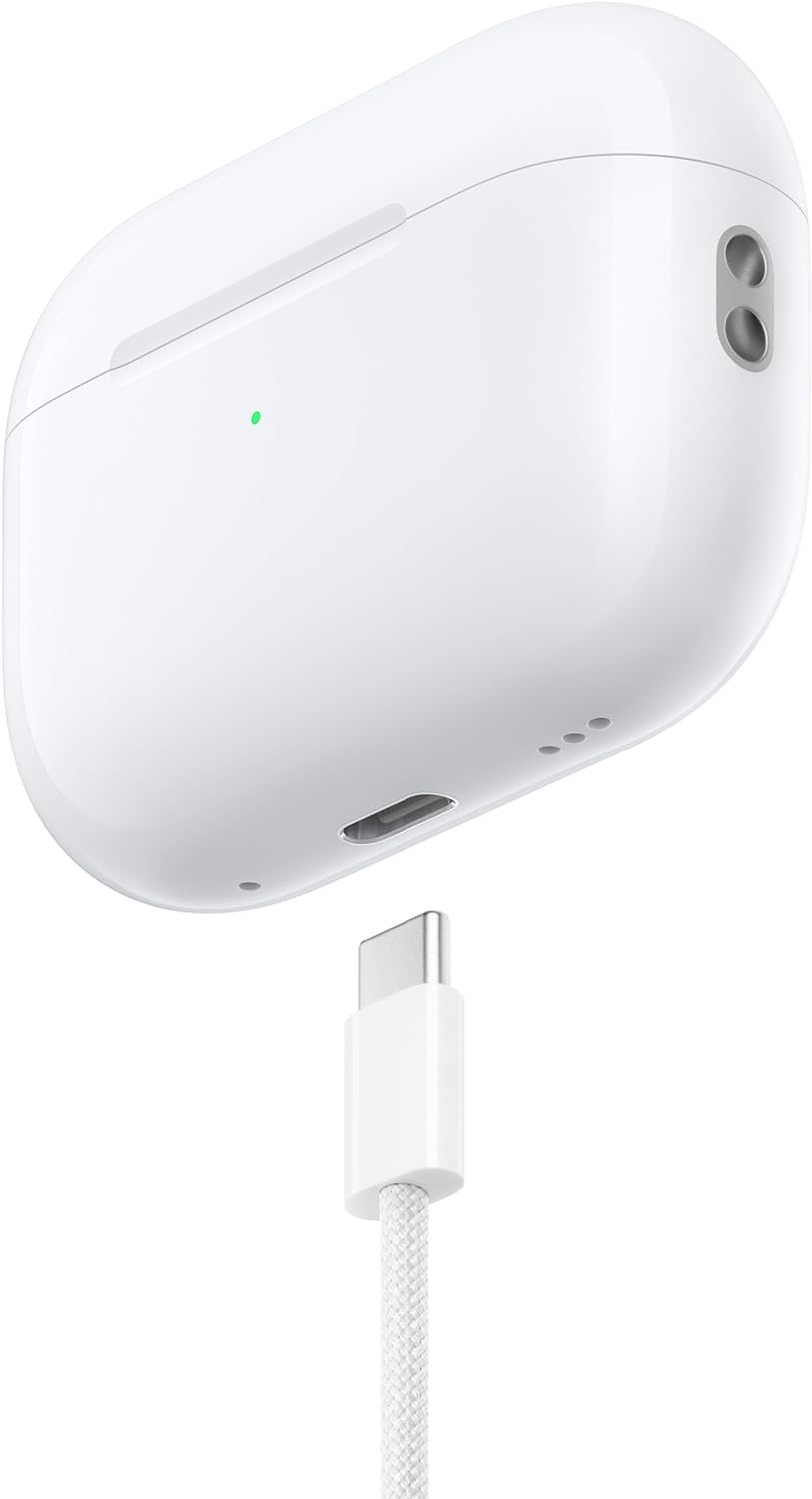 Écouteurs sans fil Apple AirPods Pro (2e génération) avec chargement USB-C, écouteurs Bluetooth à suppression active du bruit jusqu'à 2 fois plus, mode transparence, audio adaptatif, audio spatial personnalisé 