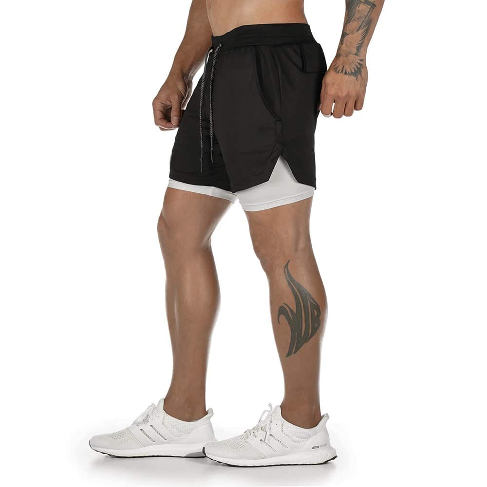 Surenow Mens Running Shorts，Workout Running Shorts for Men，2-in-1 Stealth Shorts，7-Inch Gym Yoga Outdoor Sports Shorts