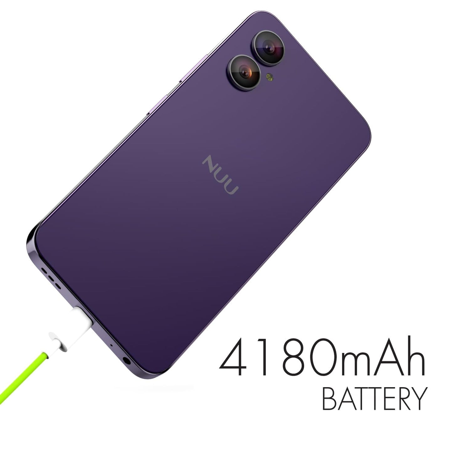 NUU A15 Téléphone portable 4 Go + 128 Go, débloqué pour Mint, Metro, T-Mobile, Qlink et plus, parfait pour les adolescents, double SIM 4G, Octa-Core Helio G36 2,2 GHz 6,5" HD+, Android 13, violet, garantie américaine 