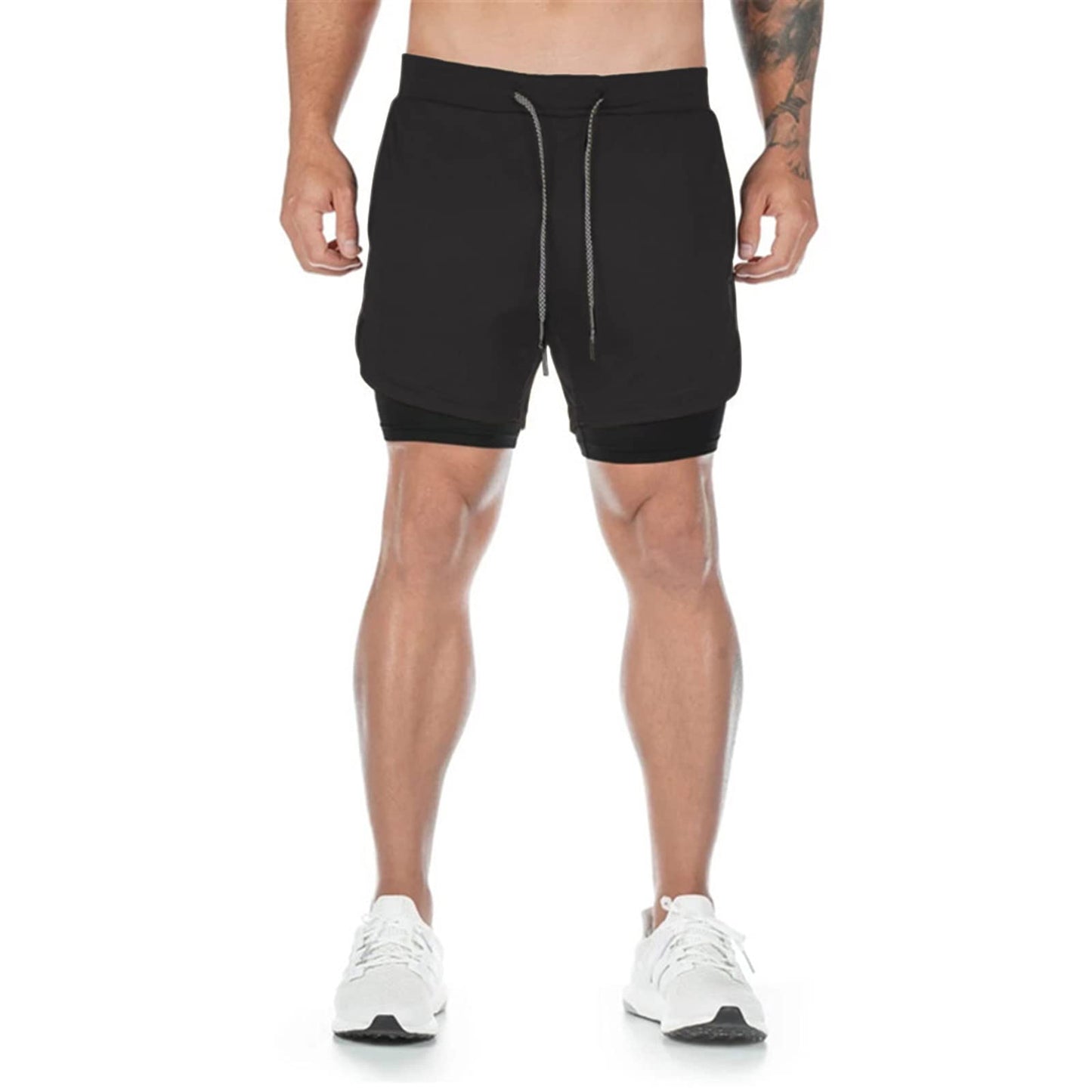 Surenow Mens Running Shorts，Workout Running Shorts for Men，2-in-1 Stealth Shorts，7-Inch Gym Yoga Outdoor Sports Shorts