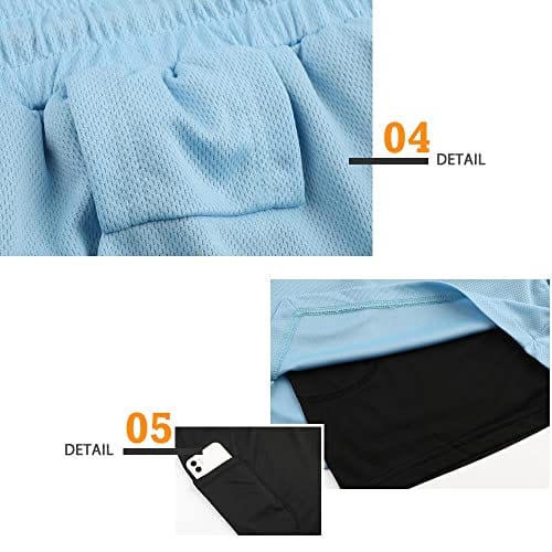 Surenow Mens Running Shorts，Workout Running Shorts for Men，2-in-1 Stealth Shorts，7-Inch Gym Yoga Outdoor Sports Shorts