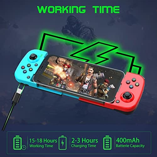 Megadream Mobile Game Controller Gamepad for iPhone iOS Android PC: Works with iPhone 15/14/13/12/11/X, iPad, Samsung Galaxy, TCL, Tablet, Call of Duty, Black Desert Mobile - Directly Play (Grey)