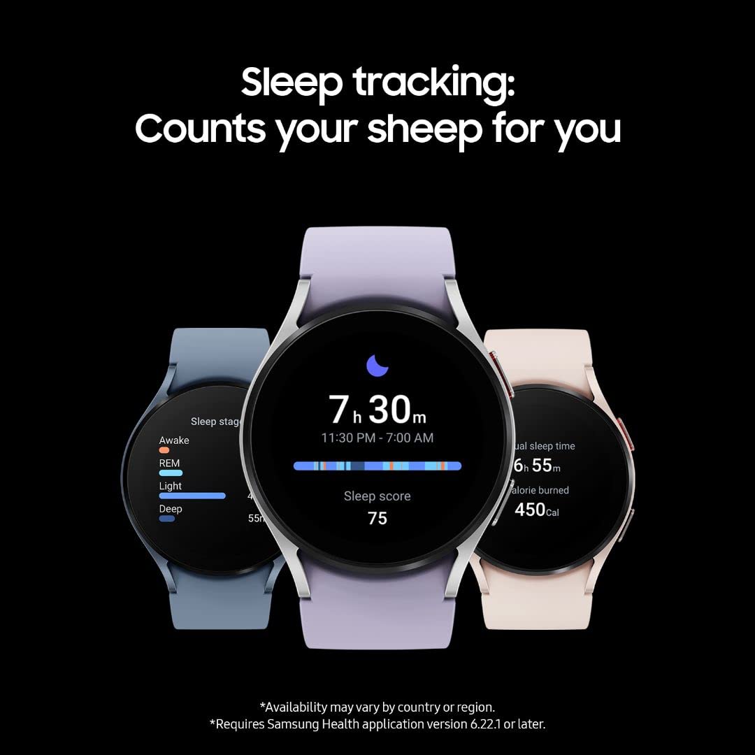 SAMSUNG Galaxy Watch 5 44mm Bluetooth Smartwatch w/Body, Health, Fitness and Sleep Tracker, Improved Battery, Sapphire Crystal Glass, Enhanced GPS Tracking, US Version, Gray (Renewed)