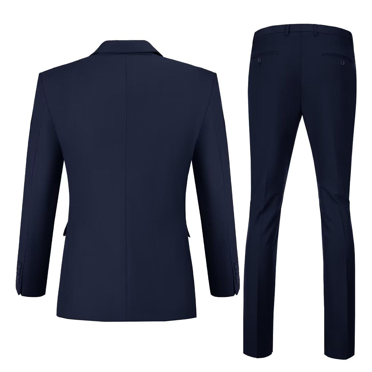 Mens Slim Fit 2 Piece Suit Two Button Notched Lapel Solid Suit Jacket Pants Set Tuxedo for Prom