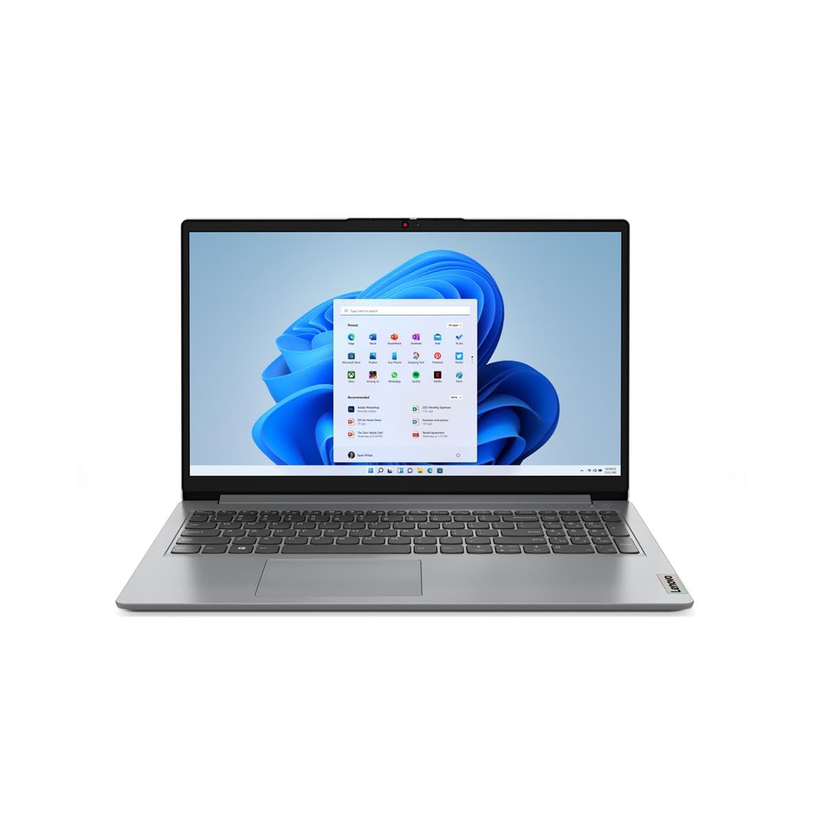 Laptop Lenovo IdeaPad 1, pantalla FHD de 15,6", AMD Ryzen 5 5500U, 8 GB de RAM, 512 GB SSD, Windows 11 Home, cámara de 720p con obturador de privacidad, cancelación inteligente de ruido, gris nube 