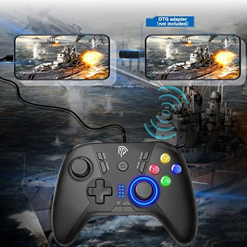 EasySMX Controlador de juegos inalámbrico para Windows PC/Steam Deck/PS3/Android TV BOX, joystick de gamepad Plug and Play con vibración dual con 4 teclas personalizadas, batería de hasta 14 horas, funciona para Nintendo Switch 