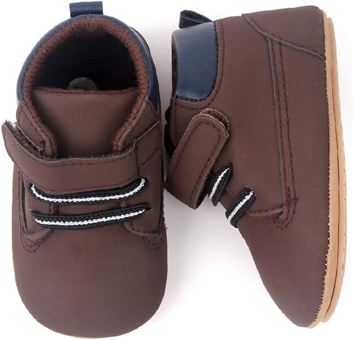 Meckior Toddler Baby Boys Girls High Tops Ankle Sneakers Soft Anti-Slip Sole PU Leather Moccasins Infant Newborn Prewalker First Walking Crib Shoes Xpress