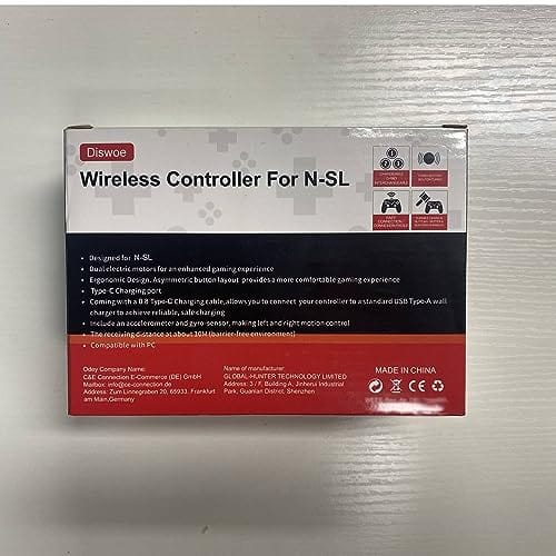 Diswoe Contrôleur sans fil amélioré pour Switch/Lite/OLED Pro Contrôleur pour Switch Remote Joystick Gamepad Prend en charge le réveil, l'axe gyroscopique, le turbo, la double vibration et la fonction de capture d'écran 