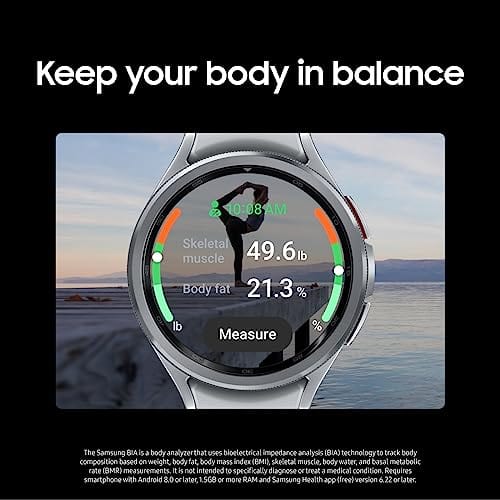 SAMSUNG Galaxy Watch 6 40mm Bluetooth Smartwatch, Fitness Tracker, Personalized HR Zones, Advanced Sleep Coaching, Heart Monitor, BIA Sensor, Health Wellness Insights, Big Screen, US Version, Graphite