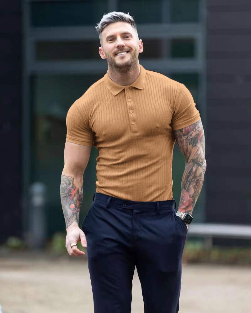 Muscle Polo Shirts for Men Slim Fit Short Sleeve Golf Shirts Men Dry Fit Shirts Casual Stylish Clothes