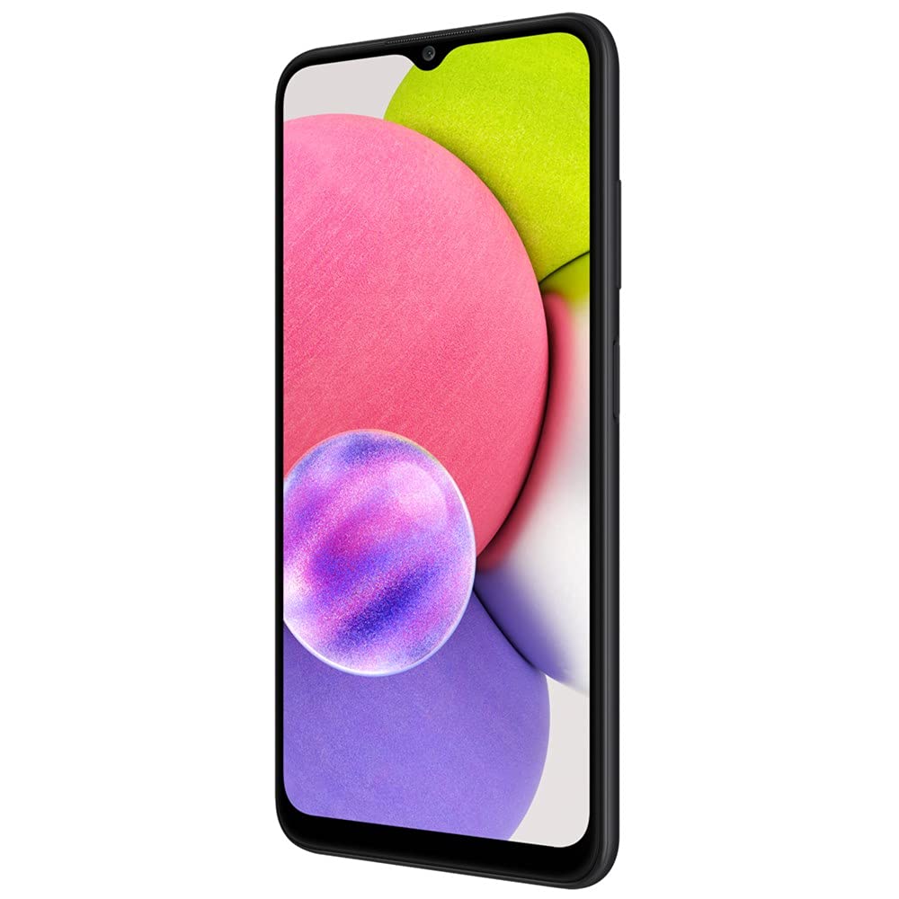 Teléfono celular Samsung Galaxy A03s, teléfono inteligente Android desbloqueado AT&amp;T GSM, 32 GB, batería de larga duración, almacenamiento ampliable, 3 lentes de cámara, pantalla infinita - negro (renovado) 