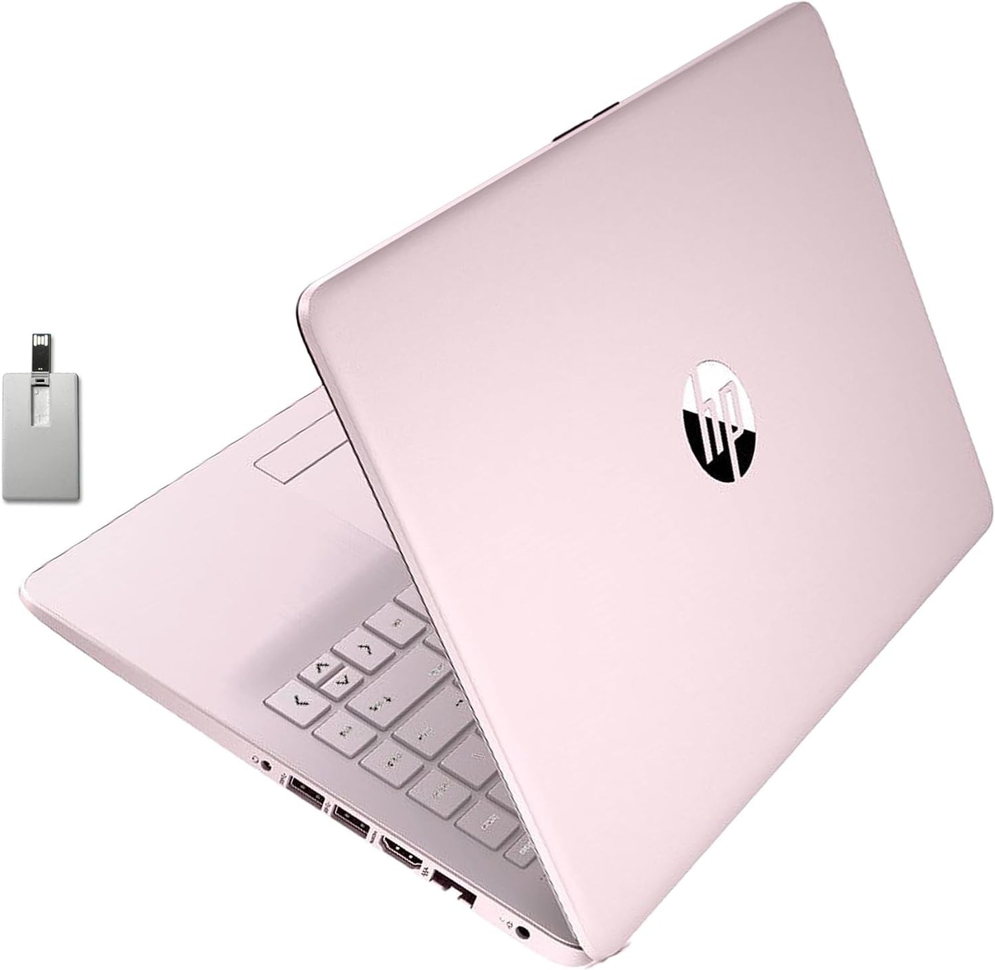 Computadora portátil HP Stream HD BrightView de 14", Intel Celeron N4120, 16 GB de RAM, 256 GB de almacenamiento (tarjeta USB de 128 GB Emmc+ de 128 GB), gráficos Intel UHD, cámara web de 720p, Wi-Fi, 1 año de Office 365, Win 11 S, dorado 