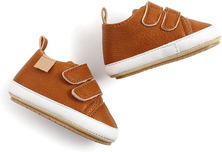 Meckior Toddler Baby Boys Girls High Tops Ankle Sneakers Soft Anti-Slip Sole PU Leather Moccasins Infant Newborn Prewalker First Walking Crib Shoes Xpress