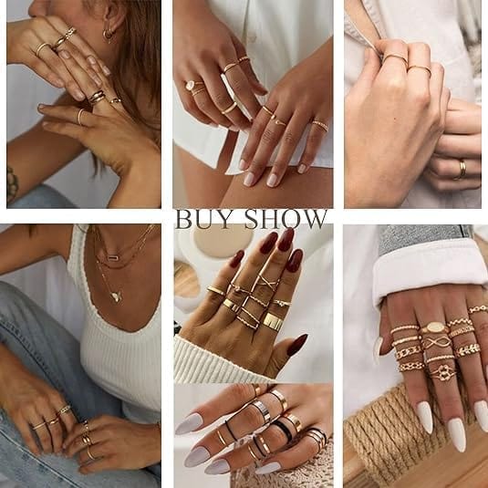 ÌF ME 24 Pcs Gold Vintage Knuckle Rings Set for Women Girls, Boho Dainty Stackable Midi Finger Rings, Snake Butterfly Signet Fashion Ring Pack Jewelry Gifts. Xpress