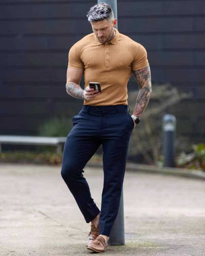 Muscle Polo Shirts for Men Slim Fit Short Sleeve Golf Shirts Men Dry Fit Shirts Casual Stylish Clothes