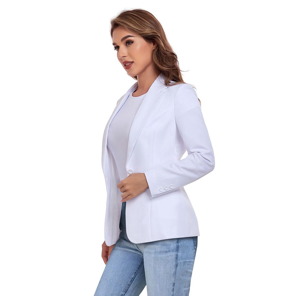 Blazer de oficina para mujer, con un botón, solapa con muescas, para negocios, esmoquin, informal, chaqueta, traje pequeño