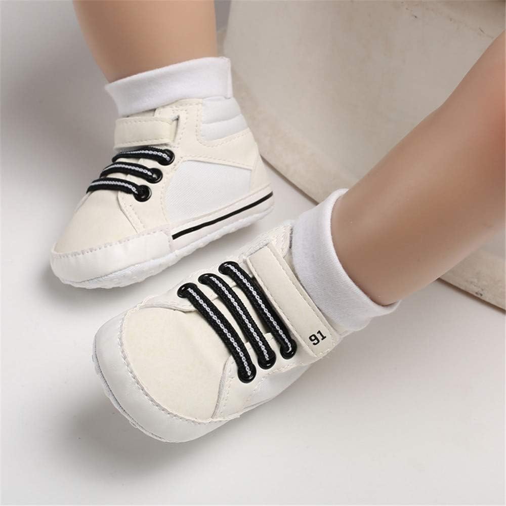 Meckior Toddler Baby Boys Girls High Tops Ankle Sneakers Soft Anti-Slip Sole PU Leather Moccasins Infant Newborn Prewalker First Walking Crib Shoes Xpress