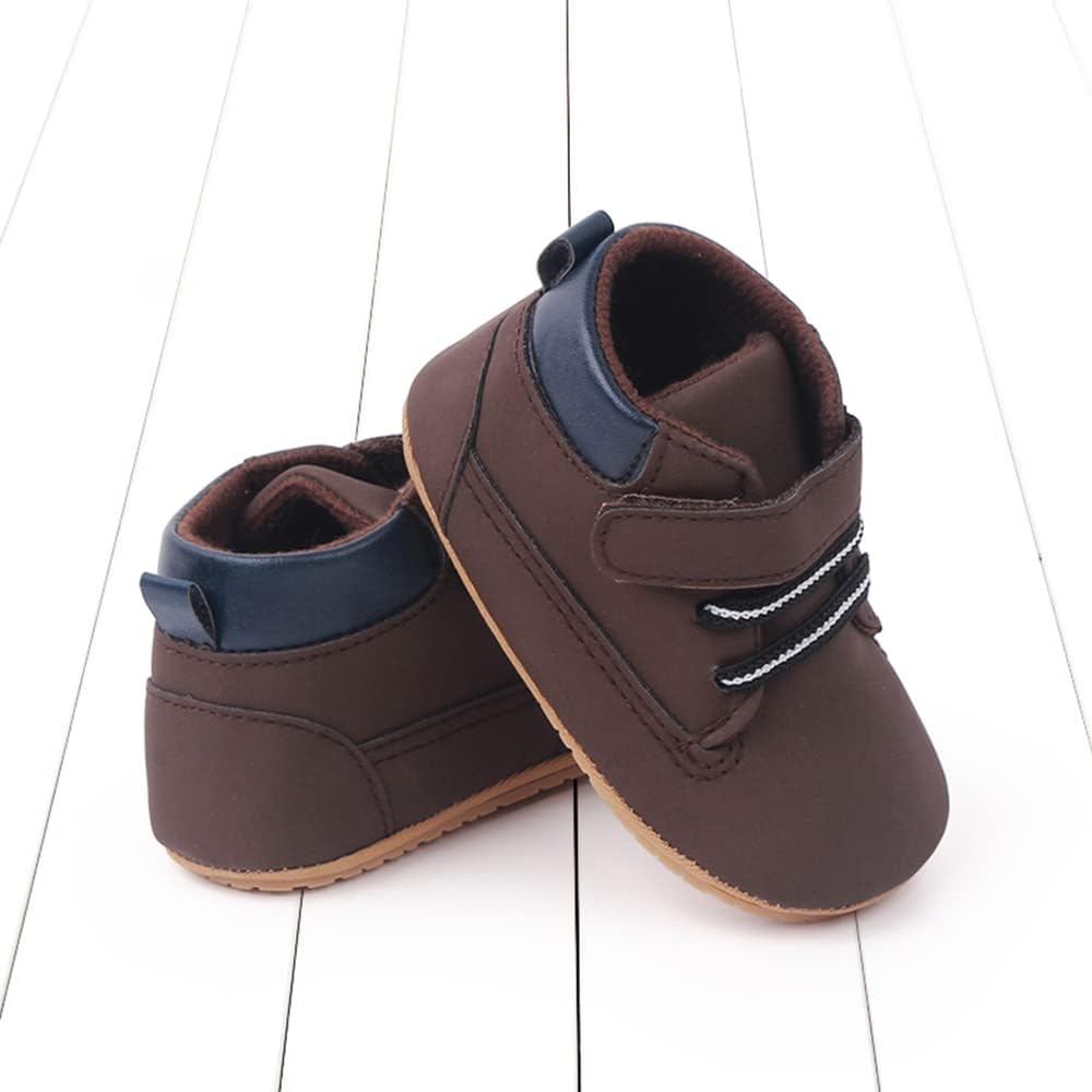 Meckior Toddler Baby Boys Girls High Tops Ankle Sneakers Soft Anti-Slip Sole PU Leather Moccasins Infant Newborn Prewalker First Walking Crib Shoes Xpress