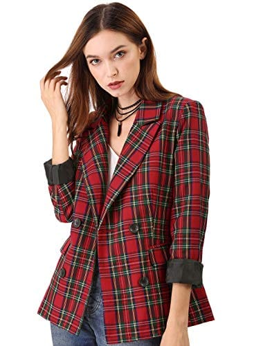 Allegra K Veste blazer formelle à revers cranté pour femme