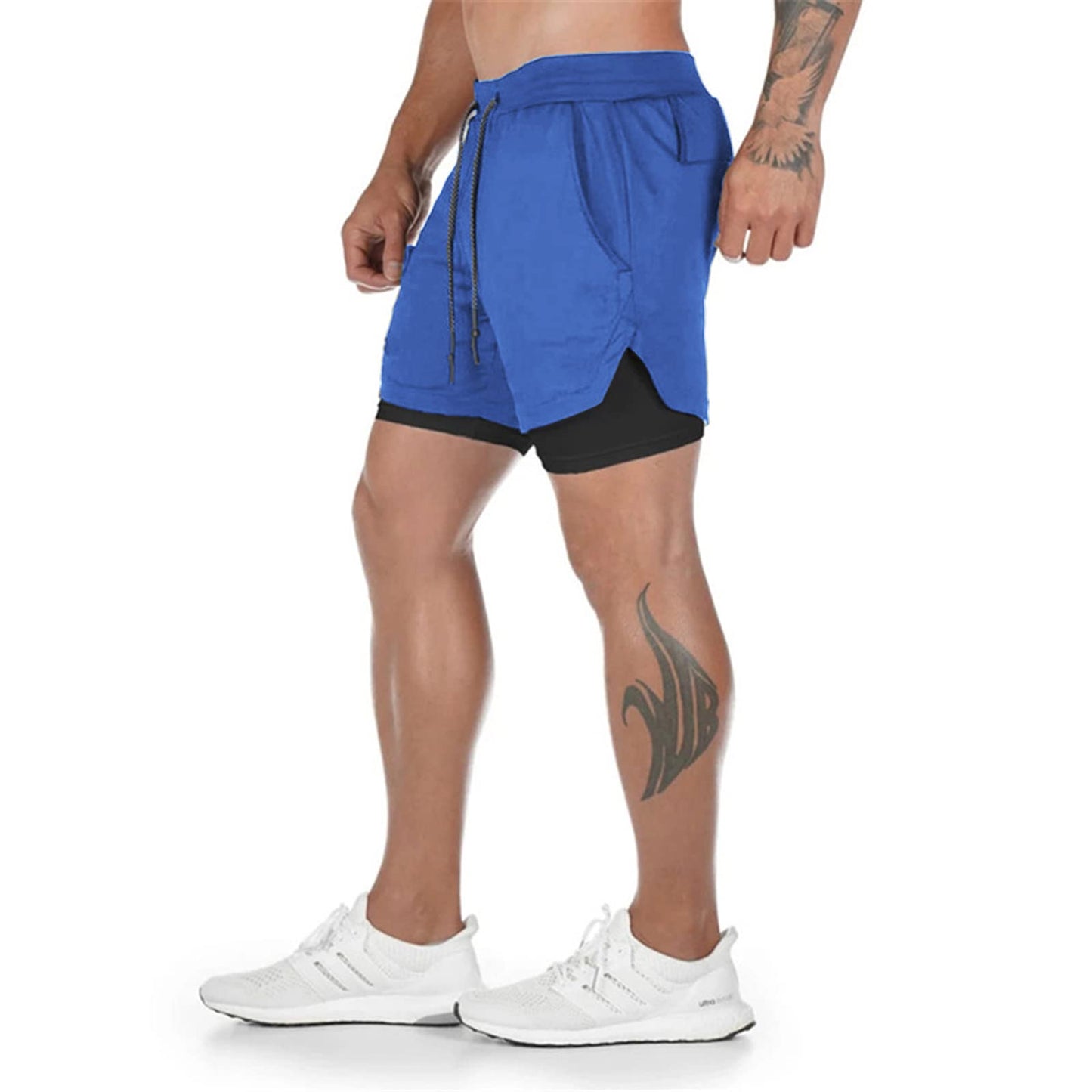 Surenow Mens Running Shorts，Workout Running Shorts for Men，2-in-1 Stealth Shorts，7-Inch Gym Yoga Outdoor Sports Shorts