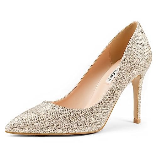 JOY IN LOVE Women's Pumps Shoes 3.5" High Heels Pointy Toe Stiletto Pumps