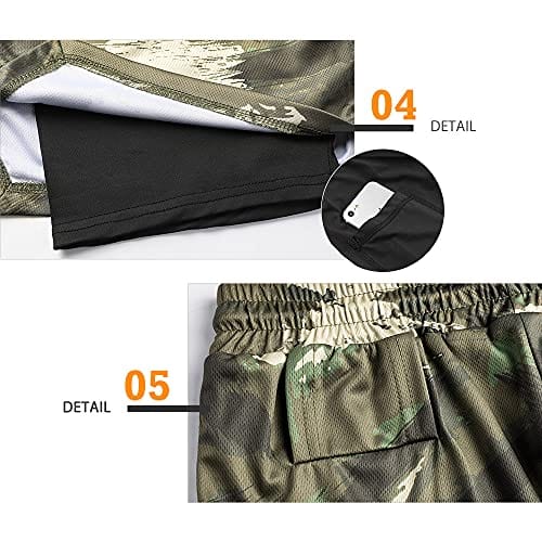 Surenow Mens Running Shorts，Workout Running Shorts for Men，2-in-1 Stealth Shorts，7-Inch Gym Yoga Outdoor Sports Shorts