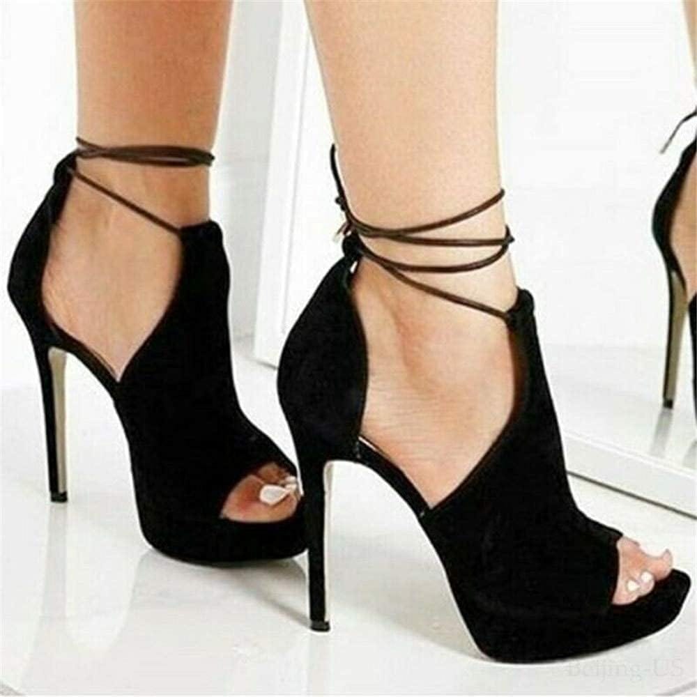 Womens Peep Toe Tie Lace Up Platform High Heels Sexy Stilettos Dress Sandals Wedding Pumps Shoes Xpress