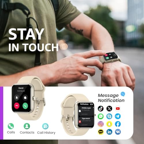 TOZO 2024 Nouvelle montre intelligente améliorée pour hommes et femmes pour iPhone et Android, 1,83" Tracker d'activité Appel Bluetooth [Réponse/Faire], étanche IP68 avec moniteur de fréquence cardiaque/SpO2/Sommeil, plus de 100 modes sportifs 