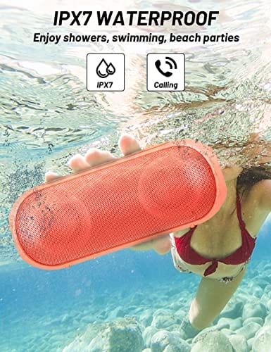 Bluetooth Speakers with Light, 30W Portable Bluetooth Wireless(100FT Range) Loud Stereo Sound, IPX7 Waterproof Shower Speakers, RGB Multi-Colors Rhythm Lights, 1000mins Playtime for Indoor&Outdoor