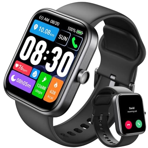 TOZO 2024 Nouvelle montre intelligente améliorée pour hommes et femmes pour iPhone et Android, 1,83" Tracker d'activité Appel Bluetooth [Réponse/Faire], étanche IP68 avec moniteur de fréquence cardiaque/SpO2/Sommeil, plus de 100 modes sportifs 