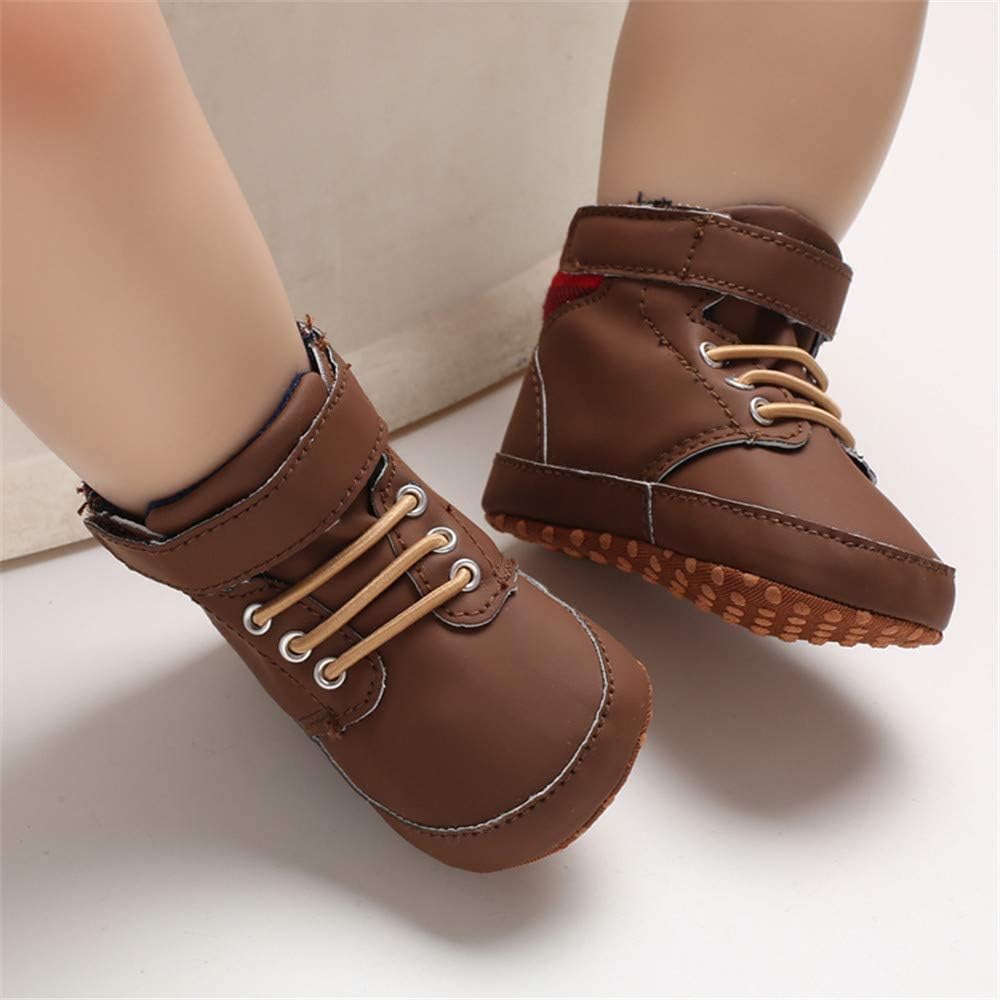 Meckior Toddler Baby Boys Girls High Tops Ankle Sneakers Soft Anti-Slip Sole PU Leather Moccasins Infant Newborn Prewalker First Walking Crib Shoes Xpress