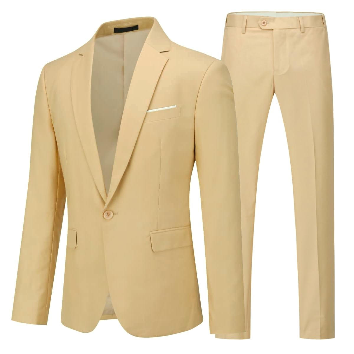 Cloudstyle Men's 2-Piece Suits Slim Fit 1 Button Dress Suit Jacket Blazer & Pants Set