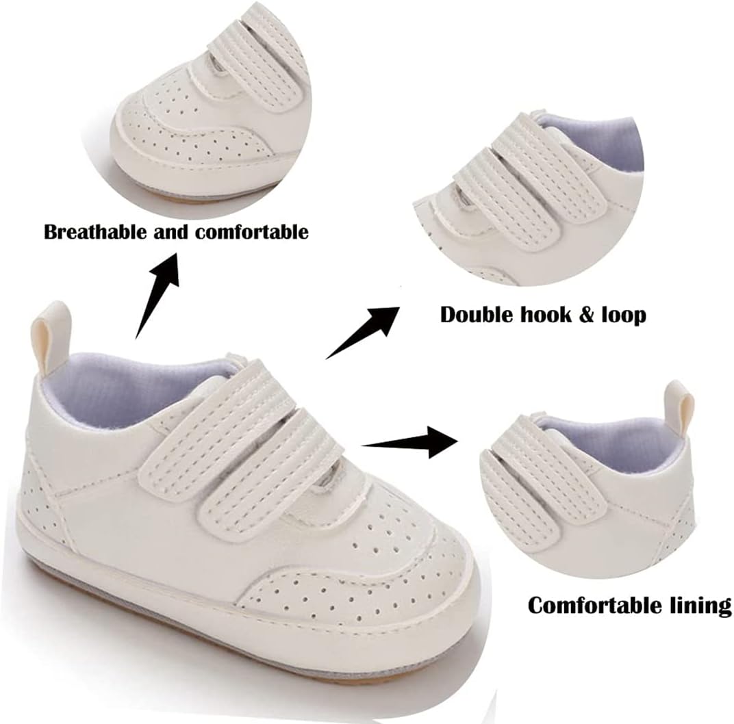 E-FAK Baby Shoes Boys Girls Infant Sneakers Non-Slip Rubber Sole Toddler Crib First Walker Shoes Xpress