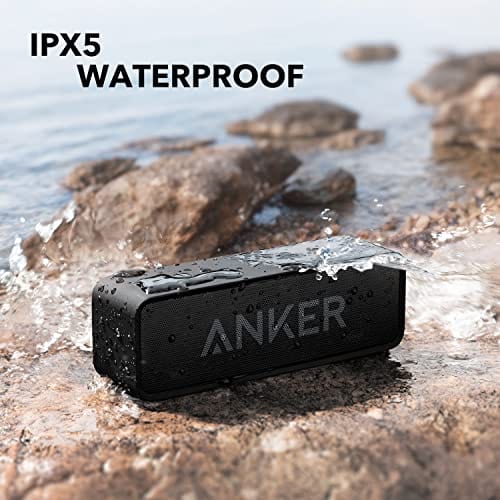 Haut-parleur Bluetooth Anker Soundcore amélioré avec étanchéité IPX5, son stéréo, autonomie de 24 heures, haut-parleur portable sans fil pour iPhone, Samsung et plus 