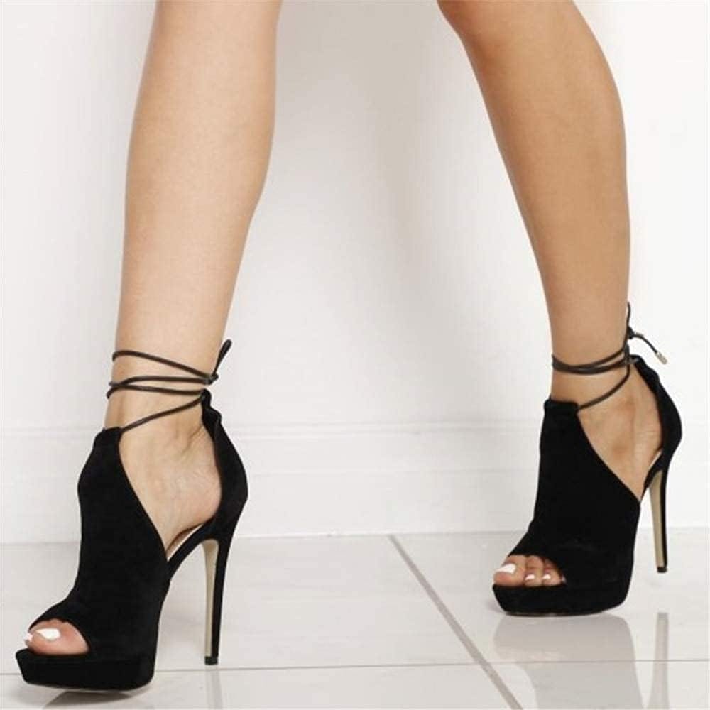 Womens Peep Toe Tie Lace Up Platform High Heels Sexy Stilettos Dress Sandals Wedding Pumps Shoes Xpress