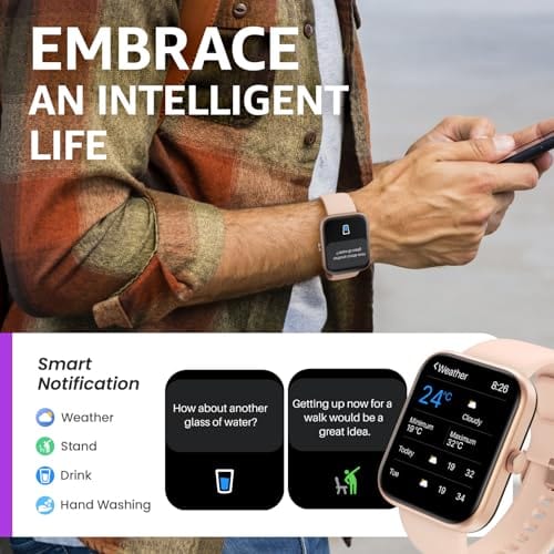 TOZO 2024 New Upgraded Smart Watch for Men Women for iPhone ＆ Android, 1.83" Fitness Tracker Bluetooth Call [Answer/Make], IP68 Waterproof with Heart Rate/SpO2/Sleep Monitor, 100+ Sport Modes