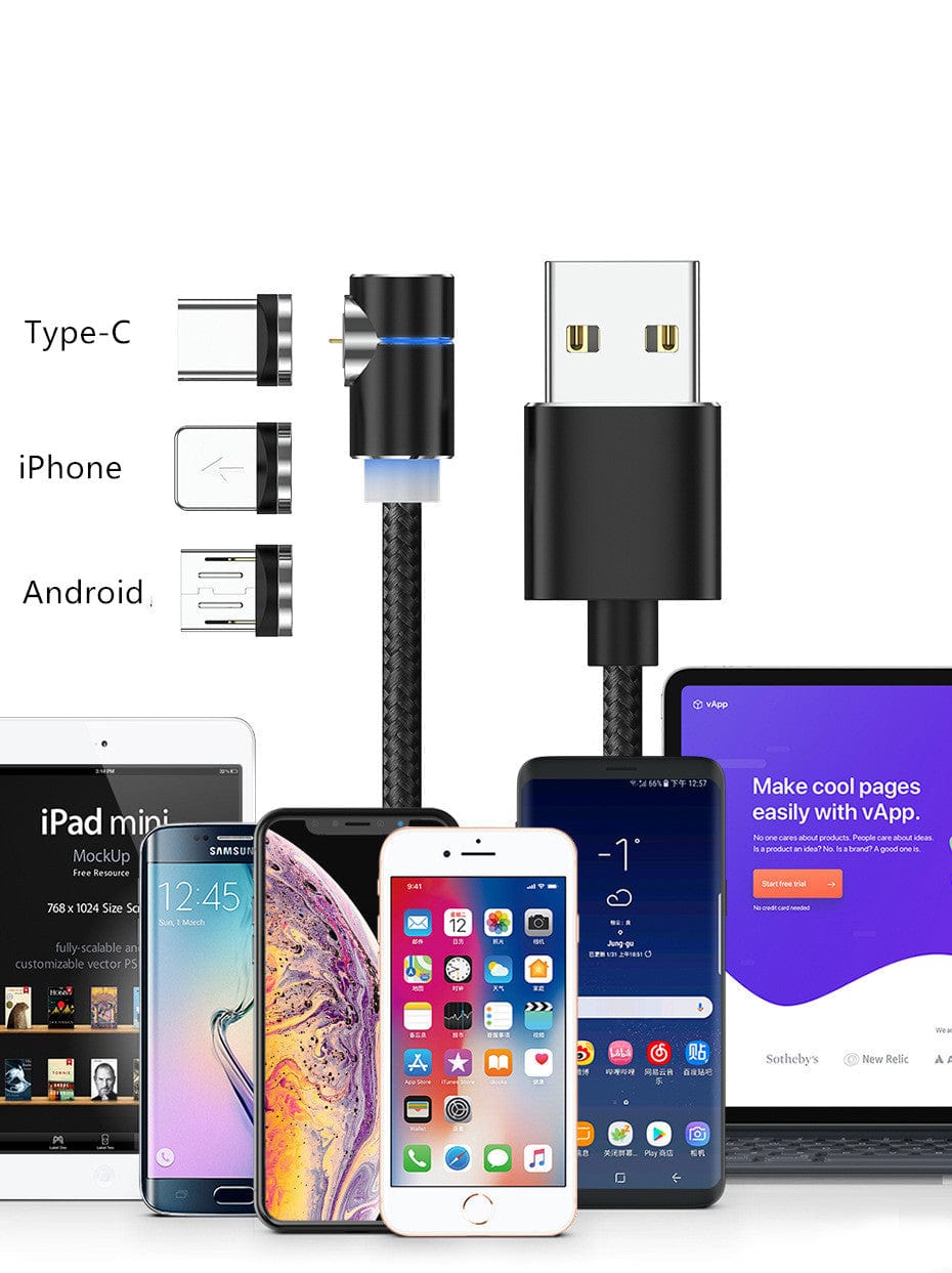 Magnetic Cable LED Magnet Charger Cable USB Cable & USB Type-C USB C.