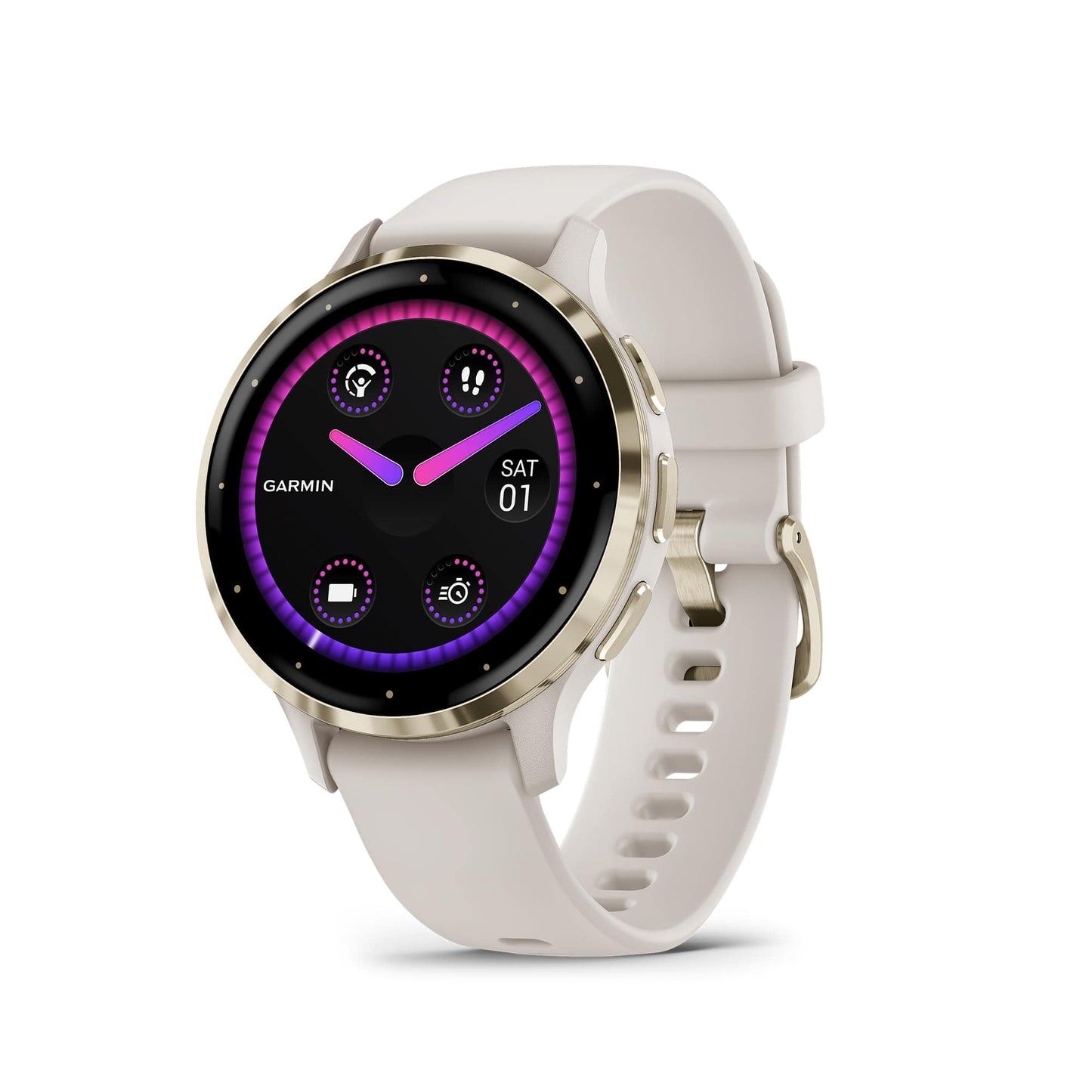 Garmin Venu 3 Slate Lunette en acier inoxydable Montre intelligente à écran tactile AMOLED de 1,4 pouces avec boîtier noir de 45 mm et bracelet en silicone 