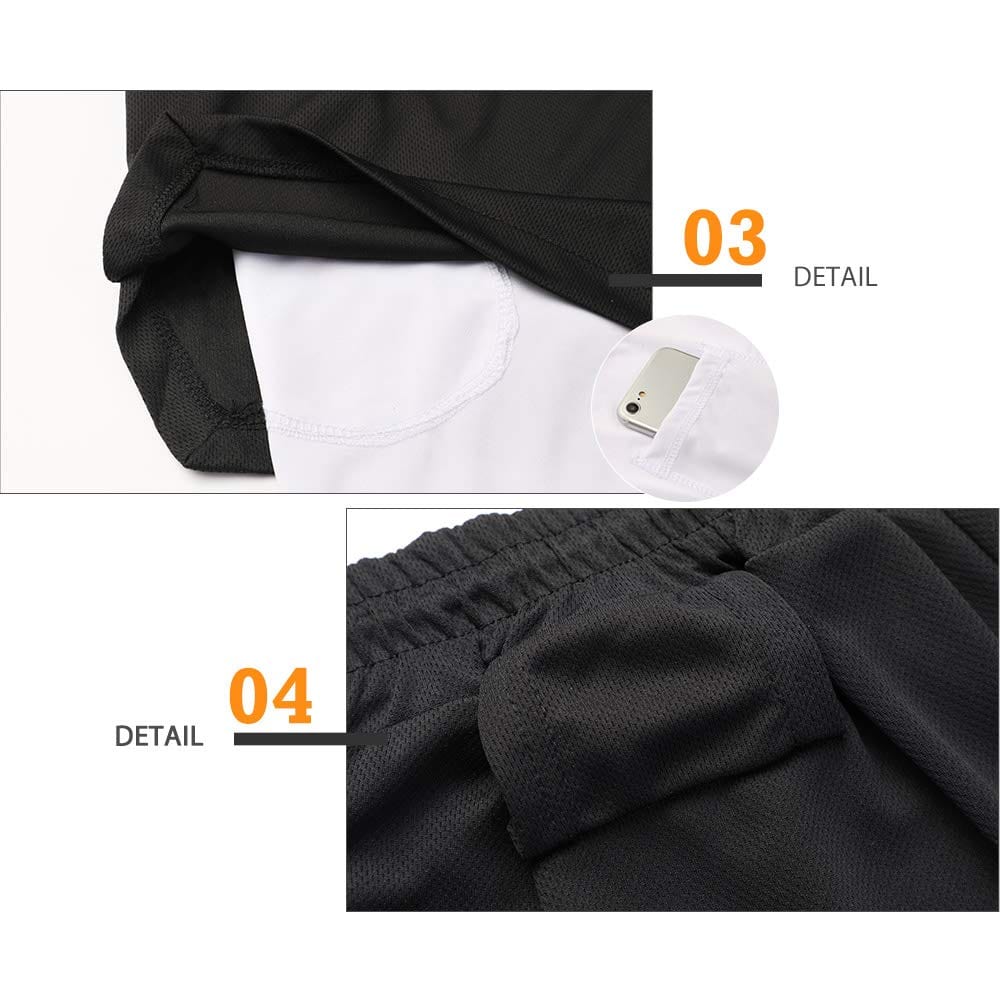 Surenow Mens Running Shorts，Workout Running Shorts for Men，2-in-1 Stealth Shorts，7-Inch Gym Yoga Outdoor Sports Shorts