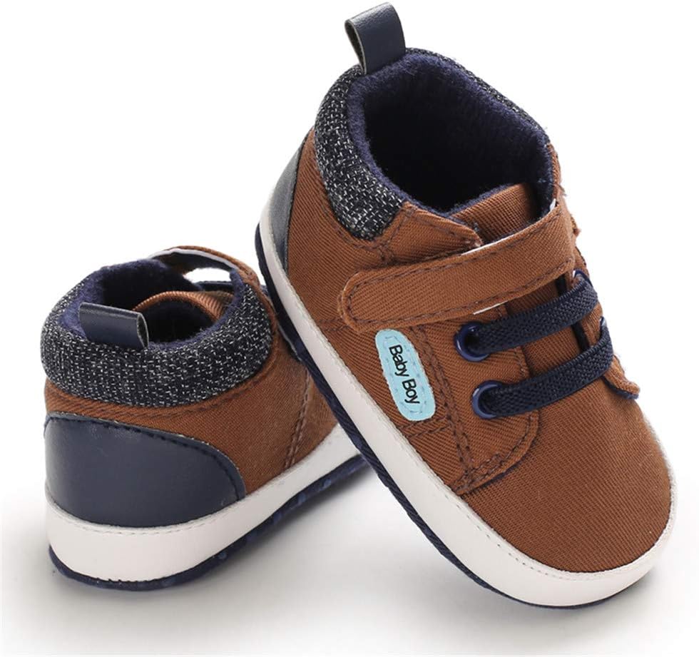 Meckior Toddler Baby Boys Girls High Tops Ankle Sneakers Soft Anti-Slip Sole PU Leather Moccasins Infant Newborn Prewalker First Walking Crib Shoes Xpress